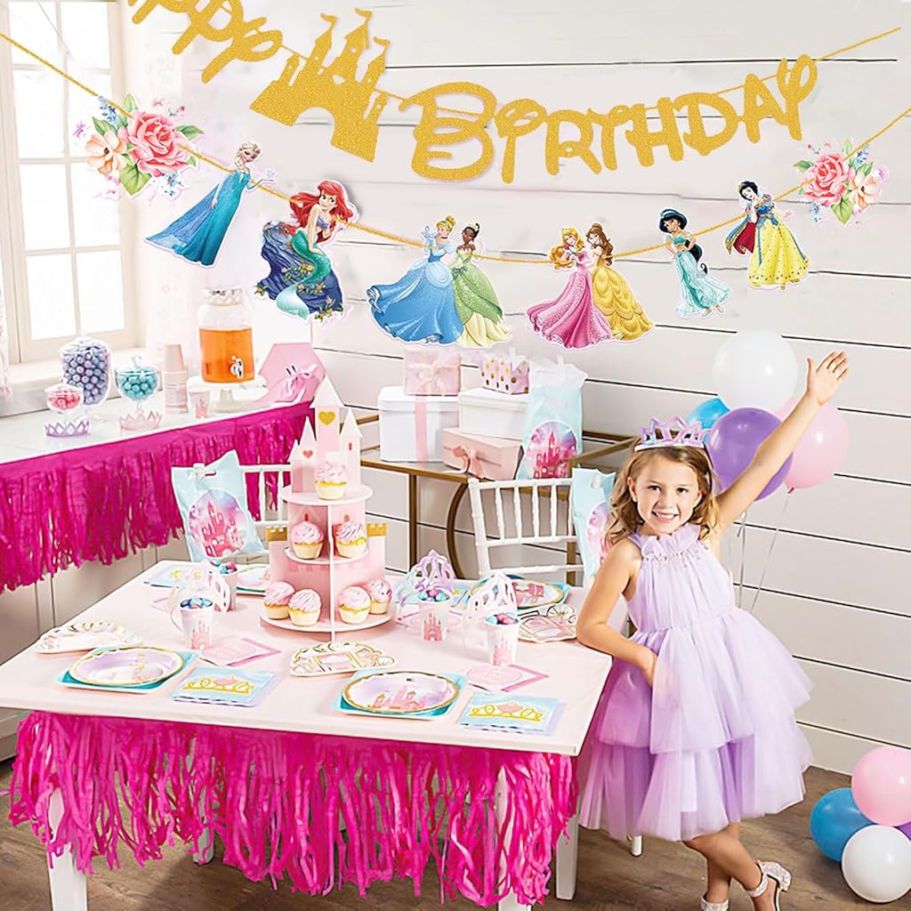 HASTHIP® 33 Party Cartoon Birthday Happy Princess Theme Party Decoration Set HASTHIP® 33 Party Cartoon Birthday Happy Princess Theme Party Decoration Set